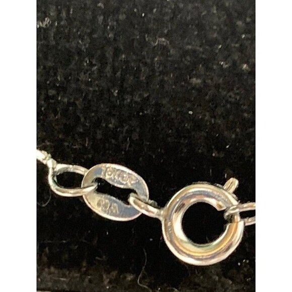 AB Crystal Heart on 16" 18K White Gold-Plated Chain Necklace - Picture 6 of 8
